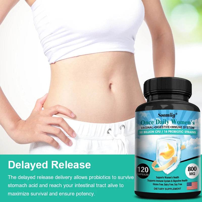 Probiotic & Prebiotic Supplements for Women – 50 Billion CFU, 16 Strains, Digestive & Immune Support, pH Balance, Energy Boost