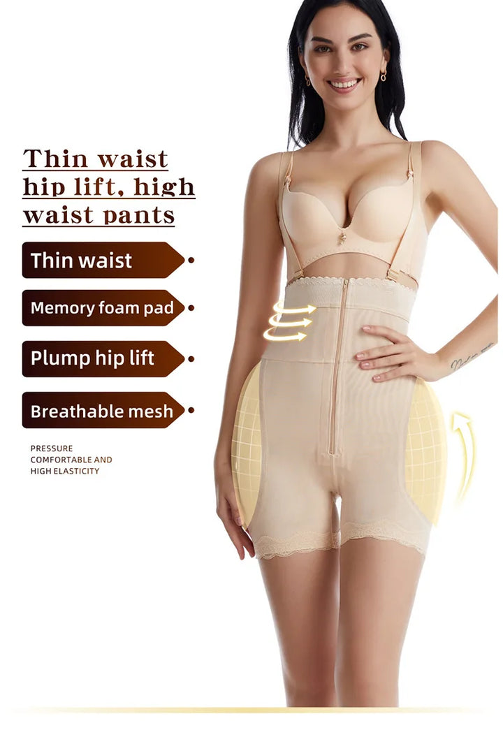 Women's Body Shaper with Hip Pads & Tummy Control