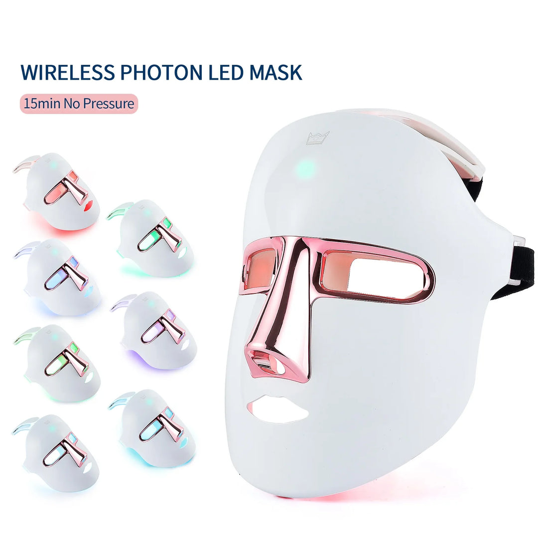 RadianceRenew 7-Color LED Face Mask – Wireless Skin Rejuvenation & Anti-Aging Therapy