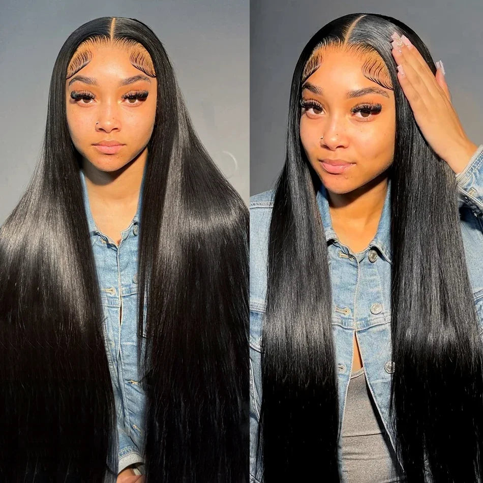 Velvet Length HD Lace Wig – 44" Straight Brazilian Hair, 200% Density
