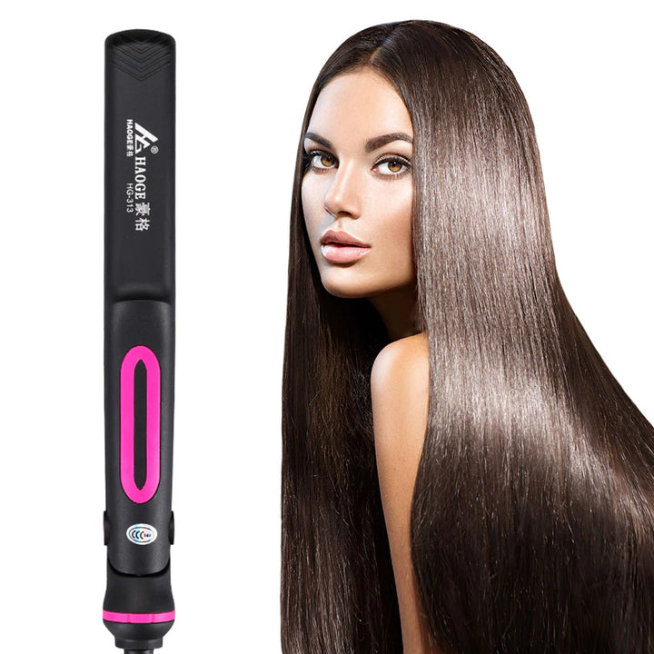 GlowFlex 2-in-1 Mini Hair Straightener & Curler – Anti-Scald, Dual-Use Styling Tool