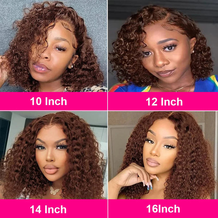 Cocoa Curl Deep Wave Bob – Chocolate Brown 13x4 Lace Wig