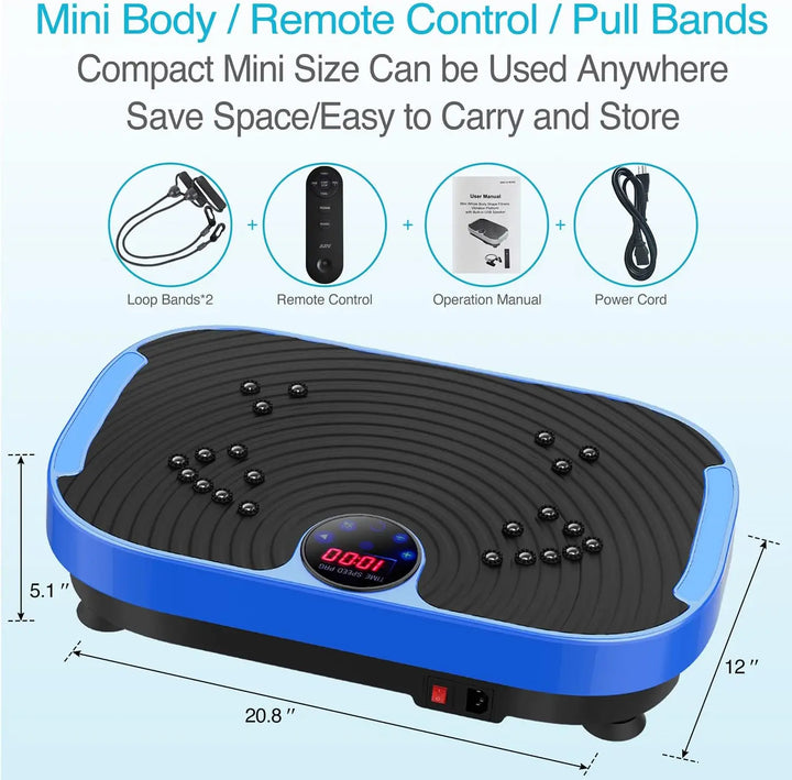 EmpowerVibe Body Toning Plate – Whole Body Vibration Machine with Resistance Bands