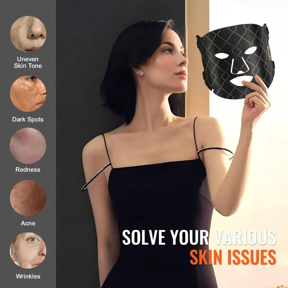 Triple-Wavelength Red Light Therapy LED Face Mask