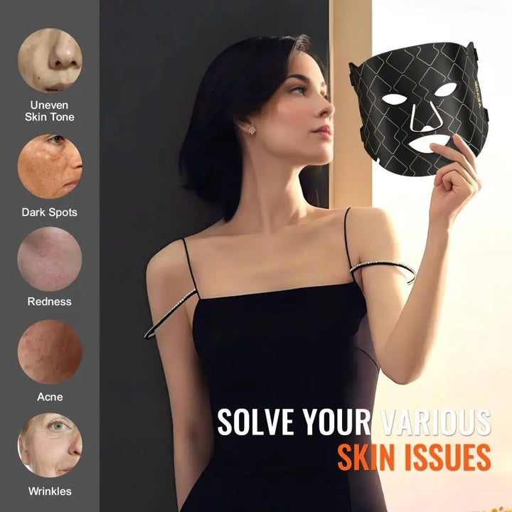 Triple-Wavelength Red Light Therapy LED Face Mask