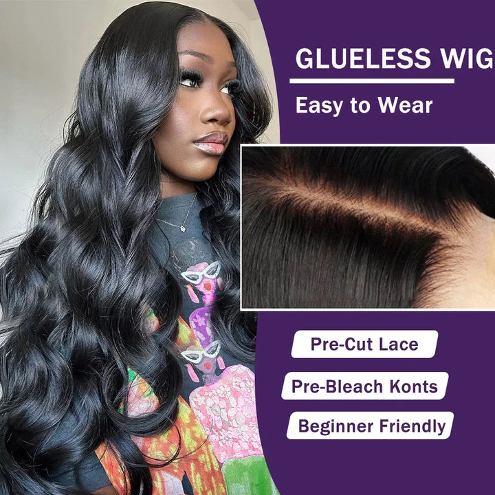 Ready-to-Wear Body Wave Wig – 100% Human Hair with Glueless Lace Closure