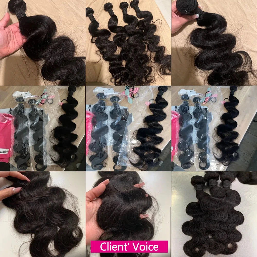Radiance Body Wave Bundles – 100% Raw Human Hair, 24" Length