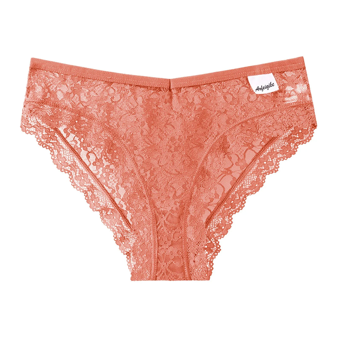 Sexy Lace Hollow-Out Briefs – Seamless Transparent Low-Rise Panties for Women