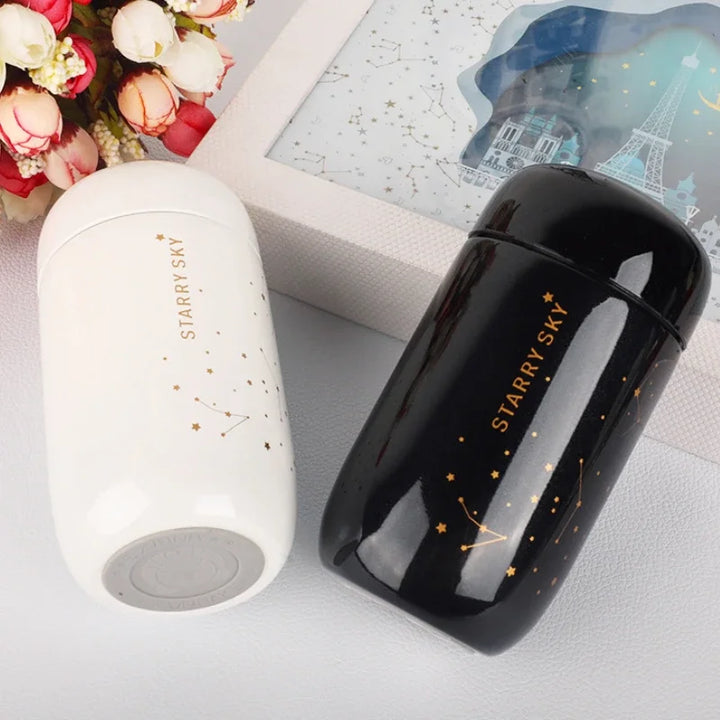 Celestial Sip Mini Thermos – Starry Sky Stainless Steel Insulated Bottle (200ml)
