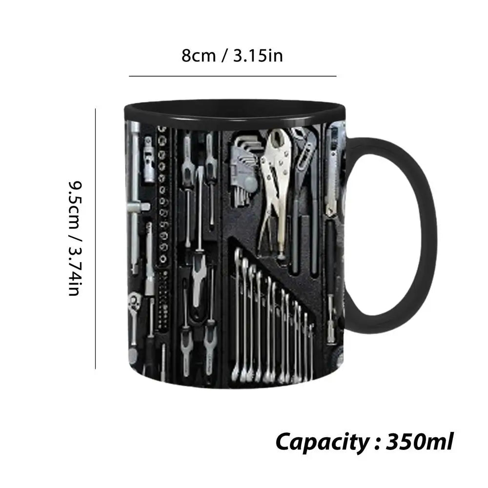 Power Tools Mug – Ceramic Coffee Cup with Toolbox Design (350ml)