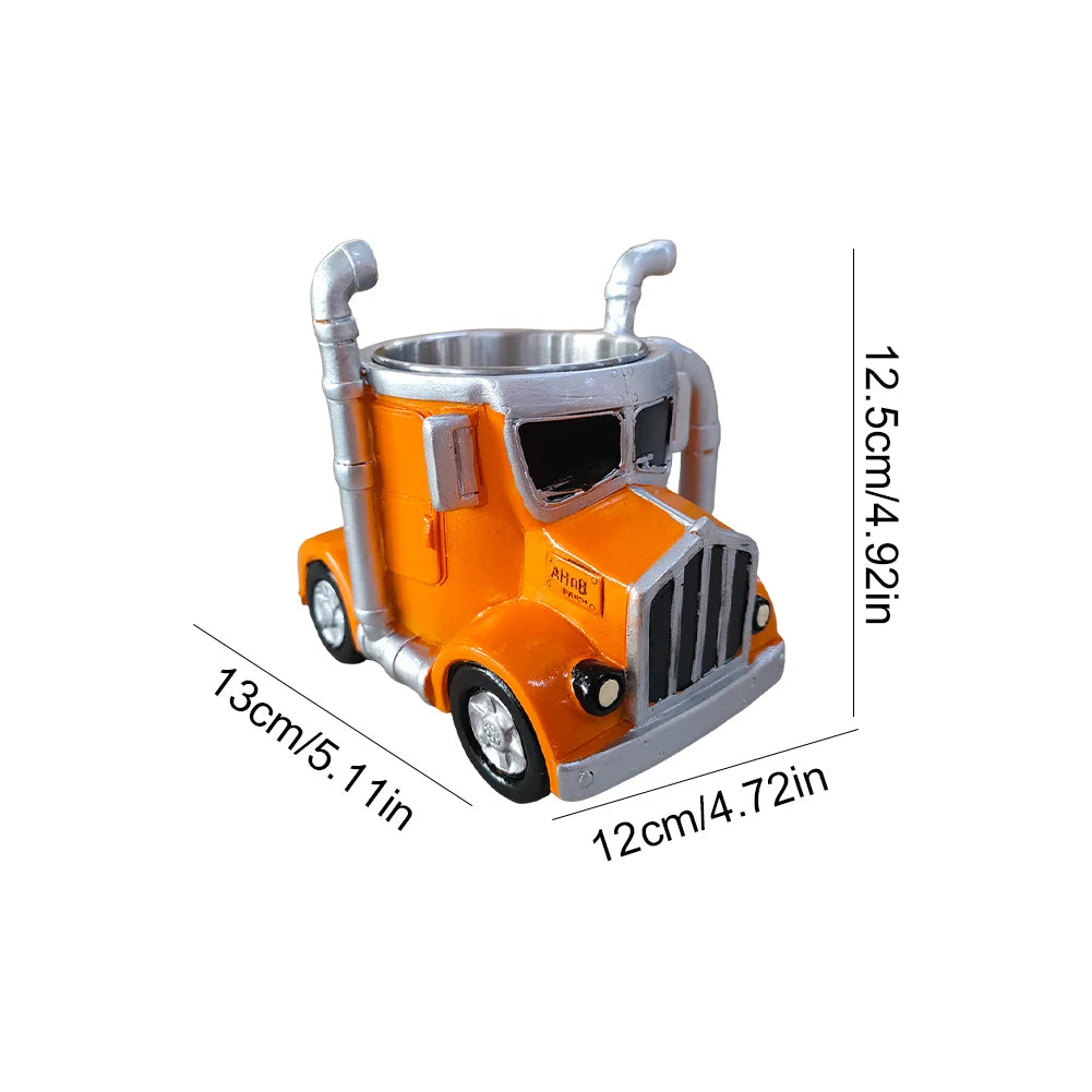 Power Drive Mug – Handcrafted Stainless Steel Semi-Truck Coffee Cup (250ml)
