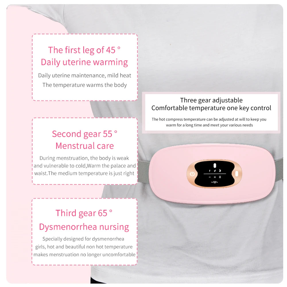 Smart Heating Belt for Menstrual Cramp Relief – Wireless & USB Rechargeable