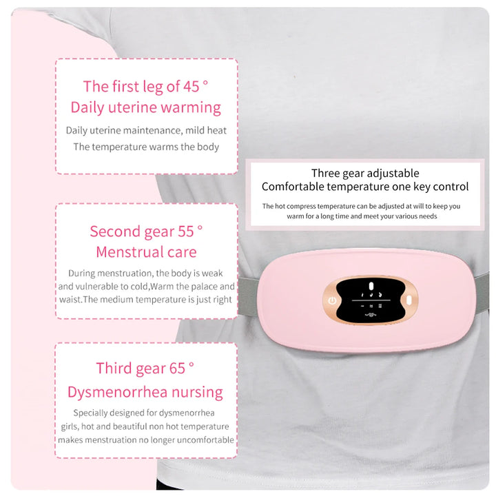 Smart Heating Belt for Menstrual Cramp Relief – Wireless & USB Rechargeable