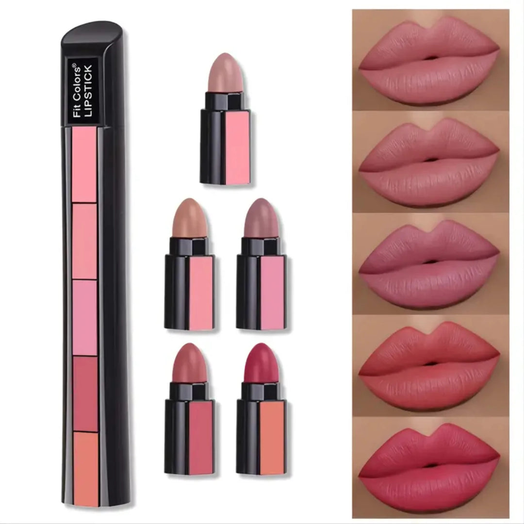 Velvet Power Matte Lip Set – 5-in-1 Long-Wear Red Lip Collection