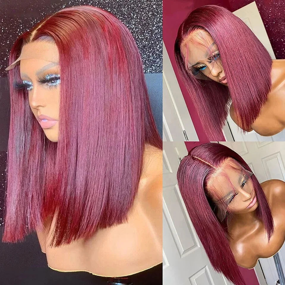 Radiance Lace Bob – 13x4 Straight Human Hair Wig in Luxe Color Options