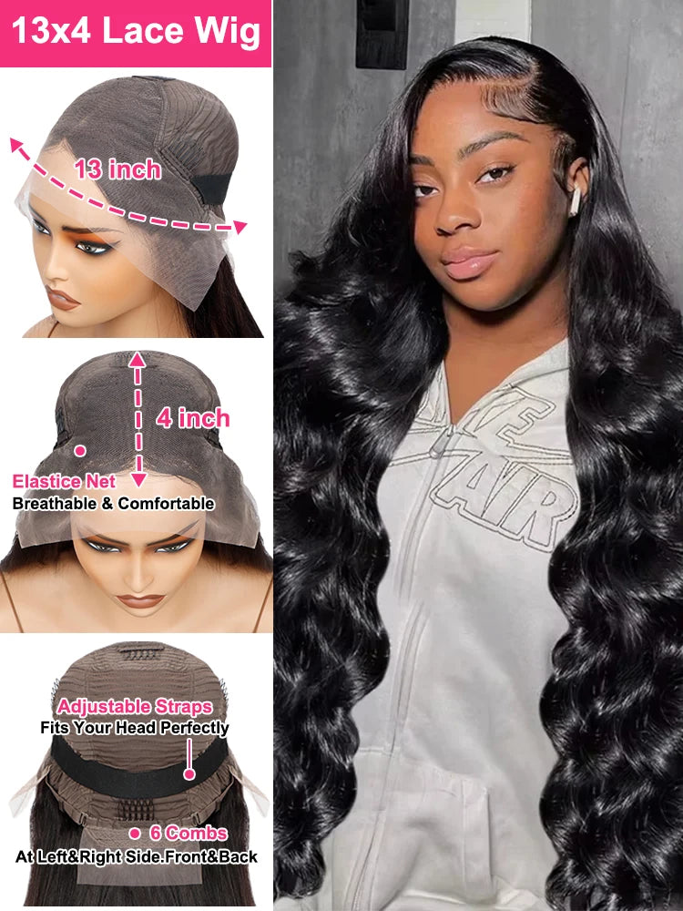 Water Wave Lace Front Wig – HD Transparent Lace, 200% Density, Glueless Fit