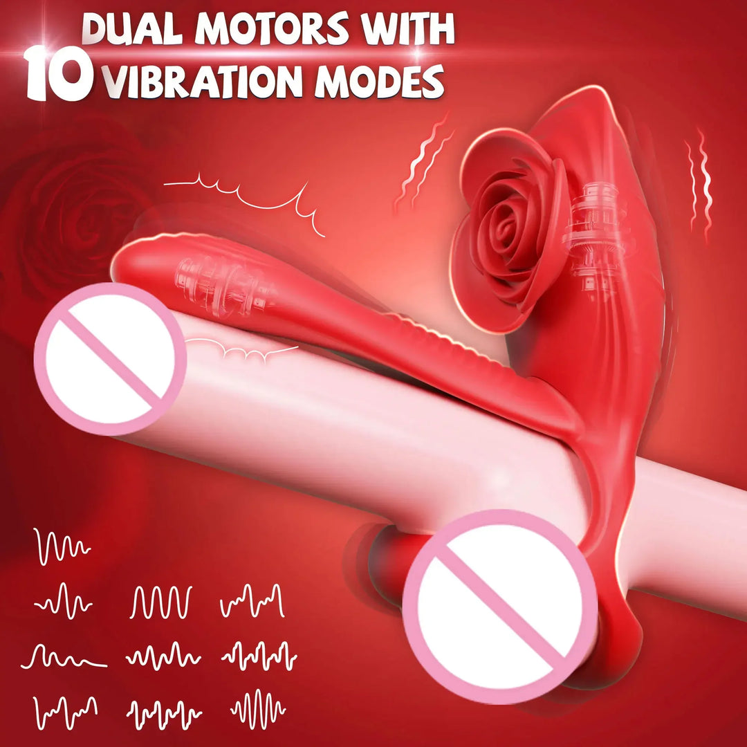 Vibrating Cock Ring Penis Sleeve Vibrator G spot Clitoral Stimulator