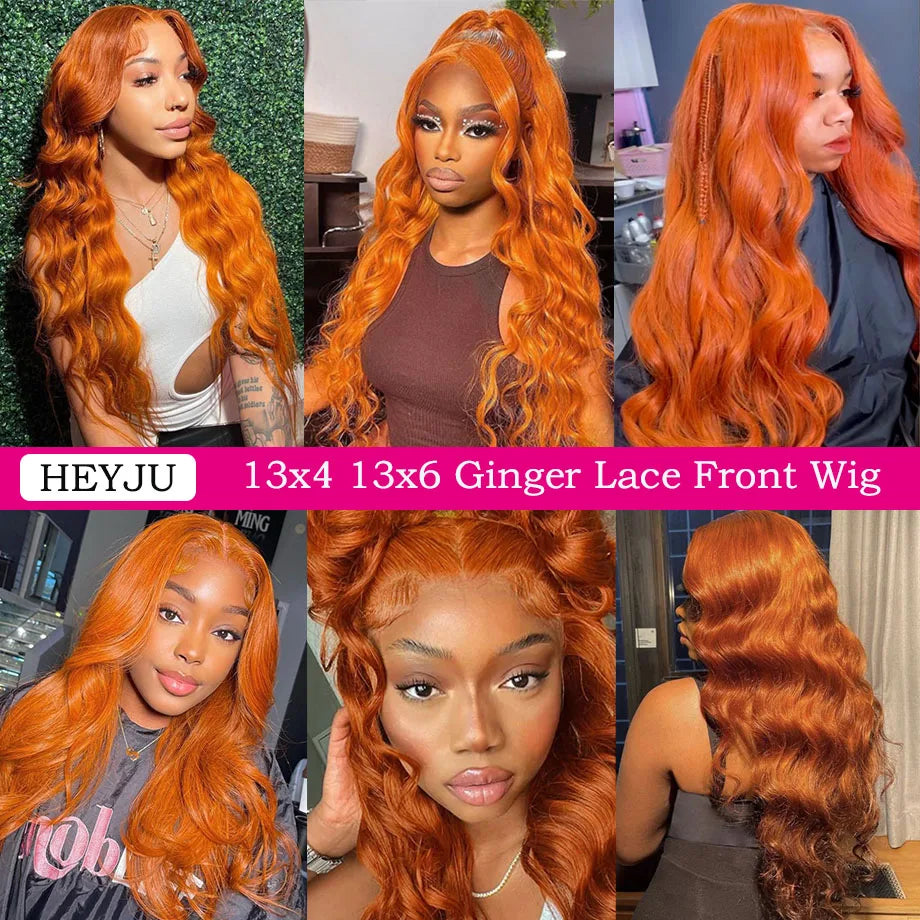 Sunlit Ginger Body Wave Wig – Long 100% Human Hair with HD Lace Front