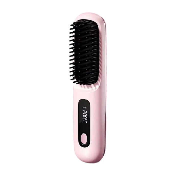 FreedomFlow Cordless Heat Brush – Rechargeable 3-Temp Straightening Comb