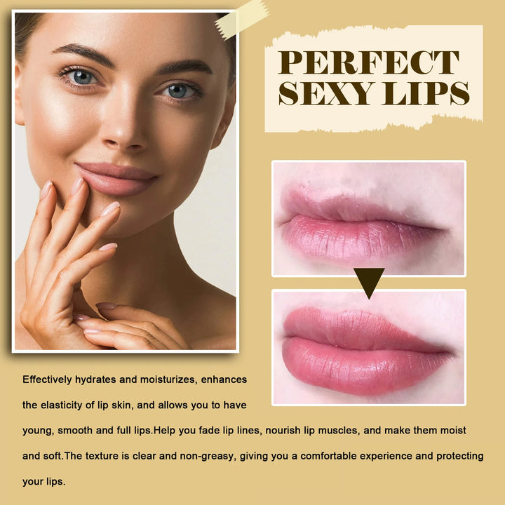 Long-Lasting Lip Plumping Essential Oil – Moisturizing Lip Balm with Coconut Oil, Vitamin E & Squalane – Smooths Fine Lines & Boosts Lip Elasticity (10ml)