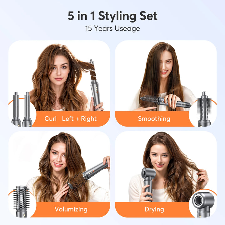 LuxeFlow 5-in-1 AirStyler Pro – Volumize, Curl, Straighten & Shine