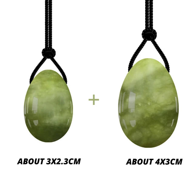 100% Natural Stone Jade Egg Yoni Egg Set Tightening Vaginal Kegel Muscle Exerciser Pelvic Crystal Massage Ball Wand Set