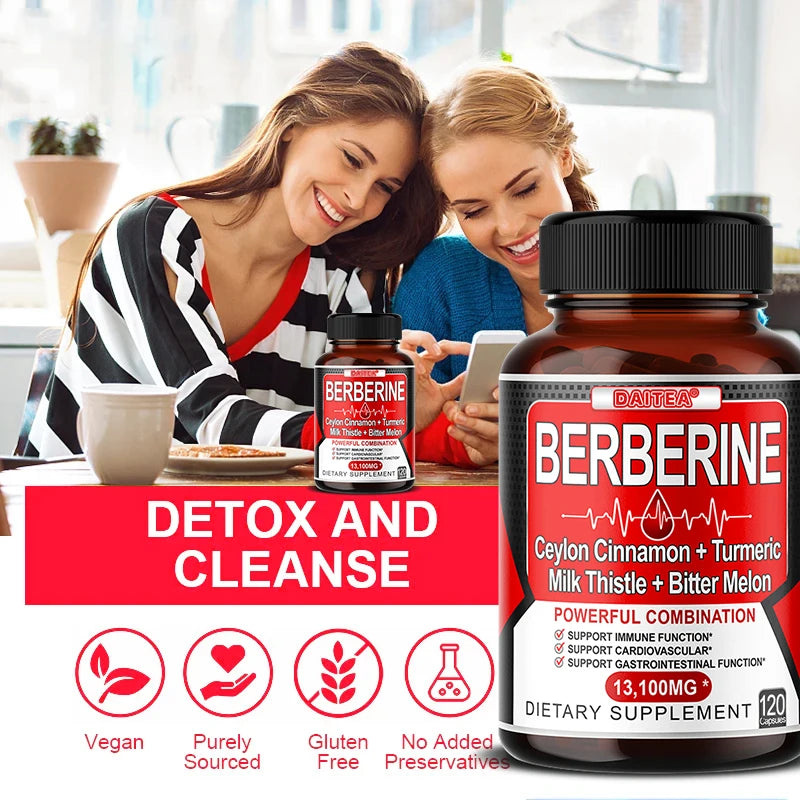 EmpowerEase Berberine+ 8-in-1 Wellness Support Supplement – 120 Capsules