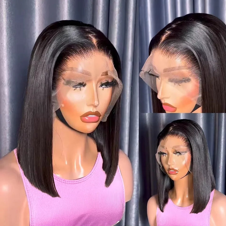 Essential Elegance Bob – Straight 100% Human Hair Wig with Transparent Lace