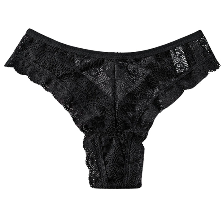 Lace Butterfly Bow Thong – Low Waist Hollow-Out Panty with Cotton Crotch