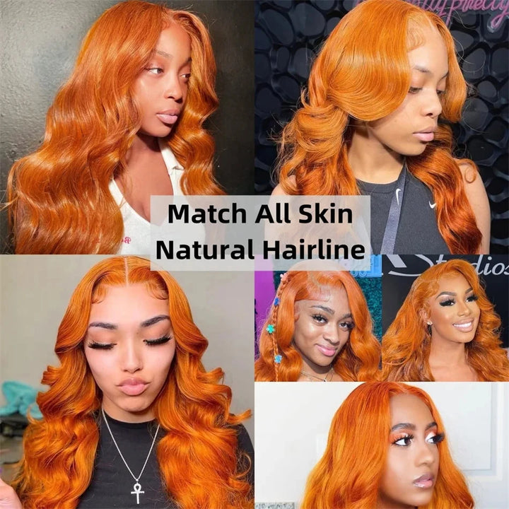 Ginger Luxe Body Wave Wig – 100% Human Hair with HD Lace Front