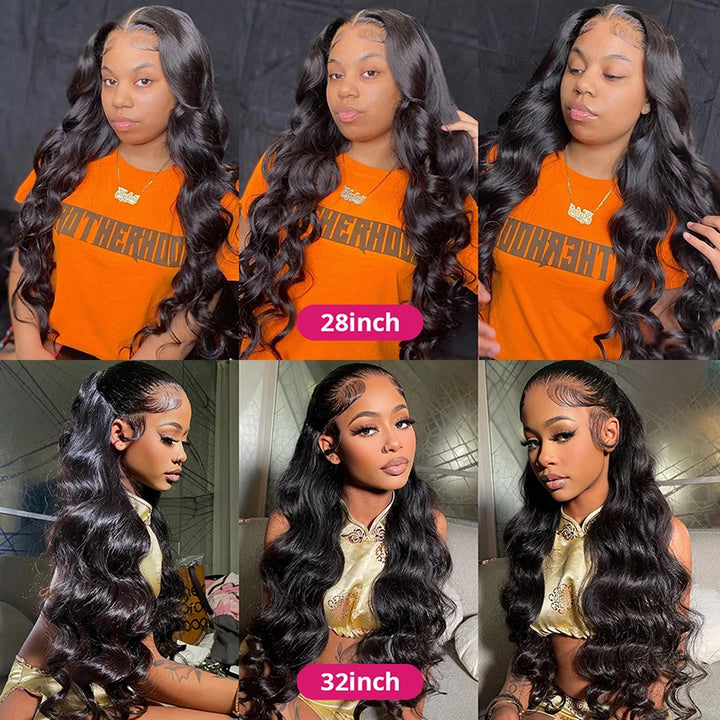 HD Body Wave Lace Front Wig – 28–30” Virgin Brazilian Hair, 180% Density