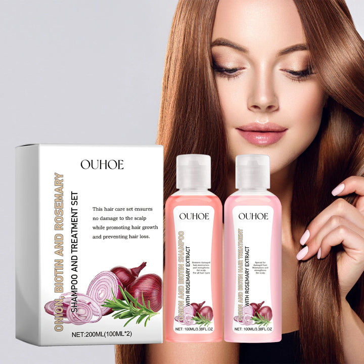 OUHOE Biotin Rosemary Shampoo & Conditioner Set – Hair Growth & Repair Care for All Hair Types | Paraben & Silicone-Free