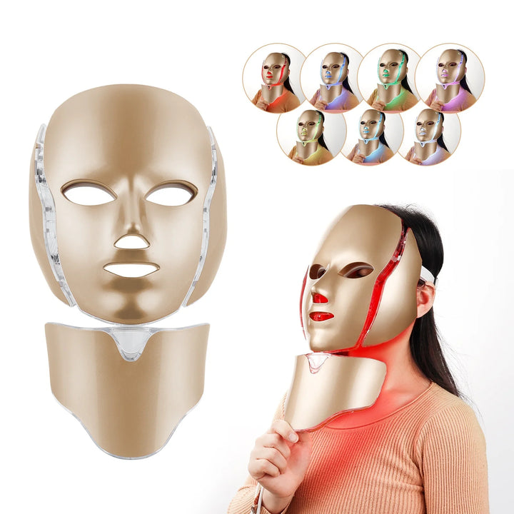 LumiGlow 7-Color LED Face & Neck Therapy Mask