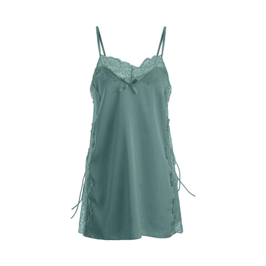 Sexy Ice Silk Nightdress Pajamas Women Summer Thin Lace Suspender Adjustable Loose Lingerie Lingerie For Women Plus Size