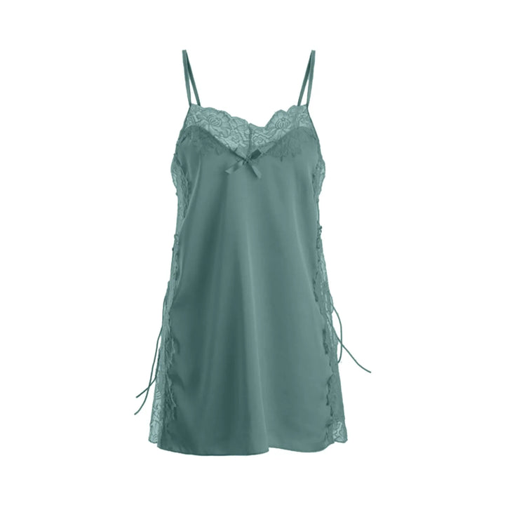 Sexy Ice Silk Nightdress Pajamas Women Summer Thin Lace Suspender Adjustable Loose Lingerie Lingerie For Women Plus Size
