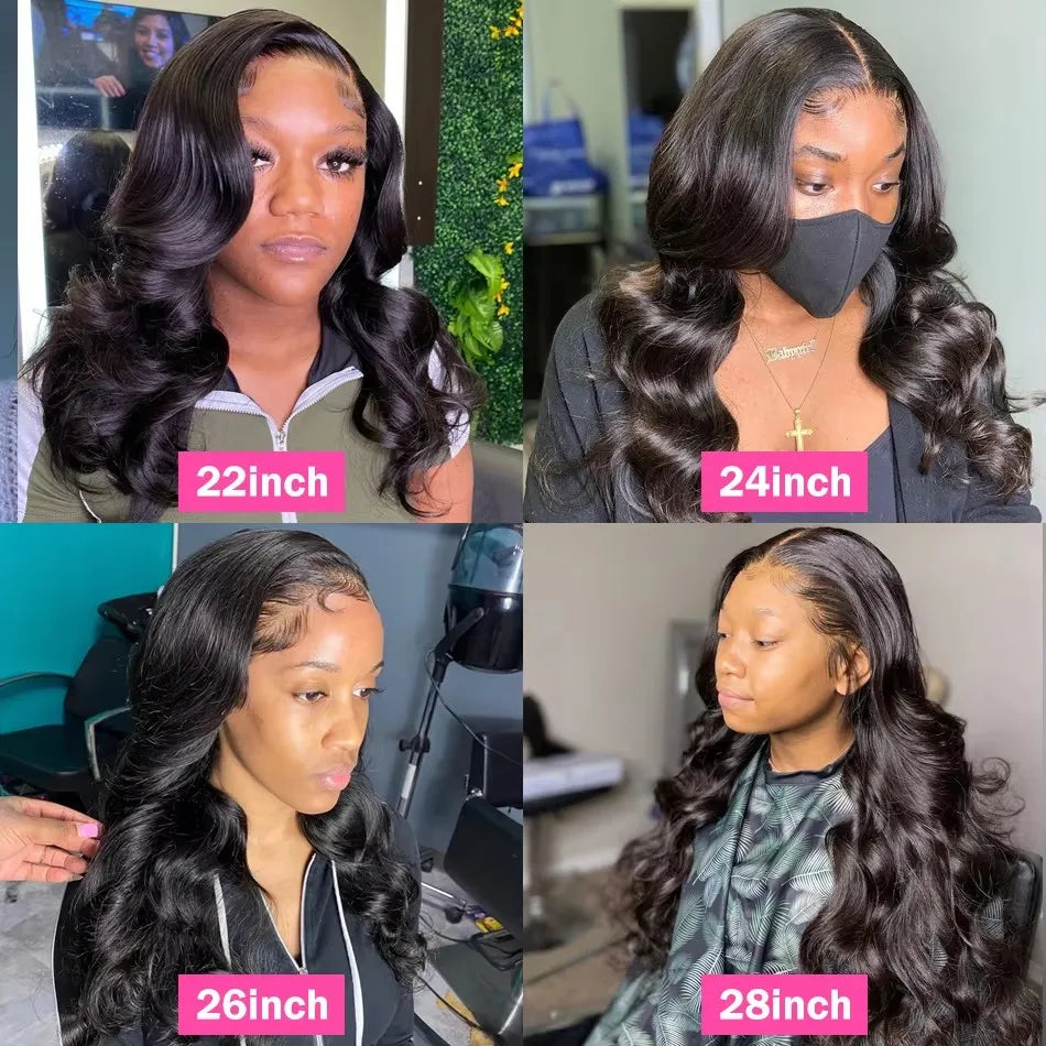 Sculpted Body Wave HD Lace Wig – 30–40” Brazilian Human Hair, 200–250% Density