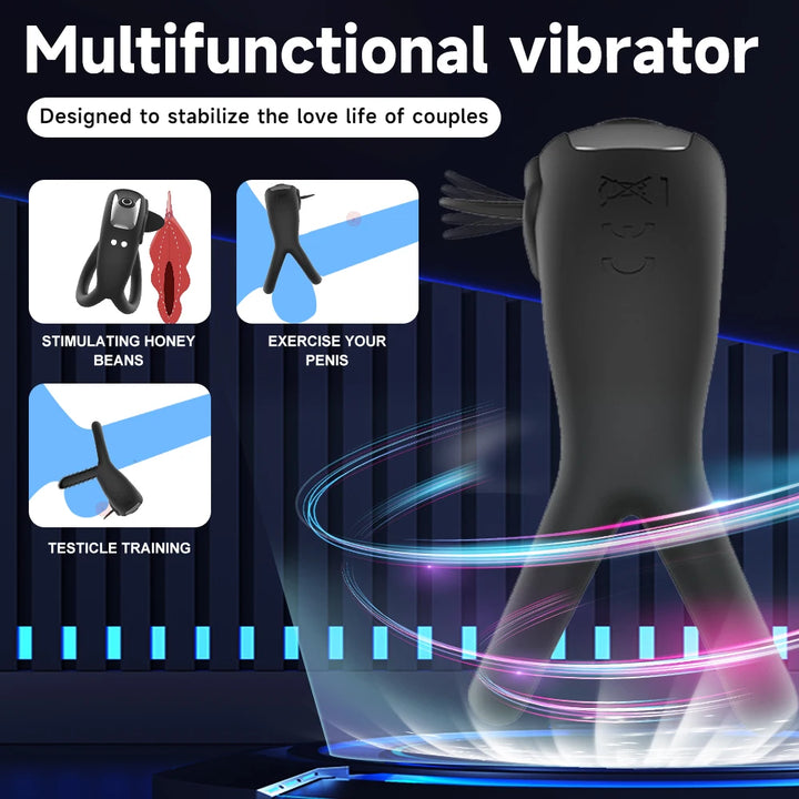 Fitvan Tongue-Design Vibrating Cock Ring – 10 Modes Rechargeable Penis Ring & Clitoral Stimulator for Couples