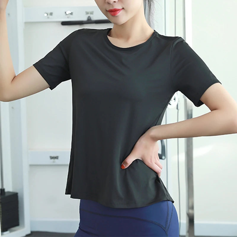 Backless Mesh Patchwork Quick-Dry Yoga Top – Sleeveless Loose Fit Active T-Shirt for Women