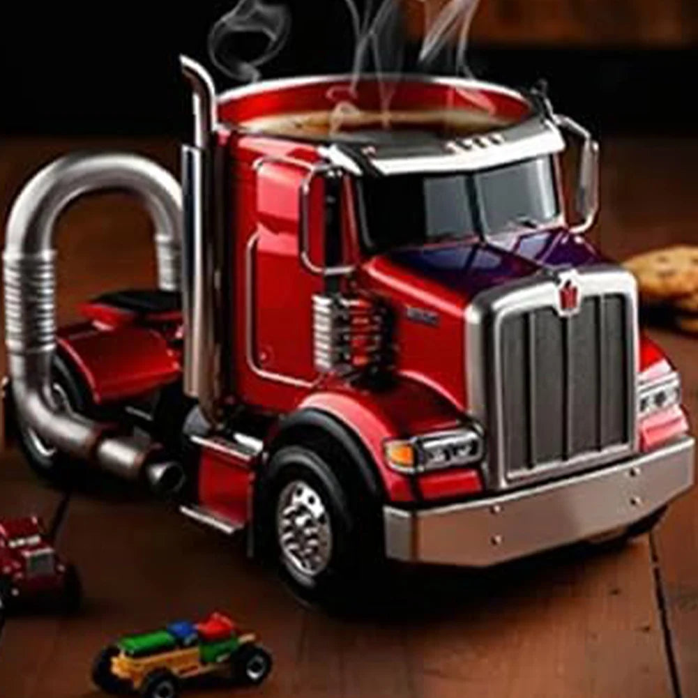 Power Drive Mug – Handcrafted Stainless Steel Semi-Truck Coffee Cup (250ml)