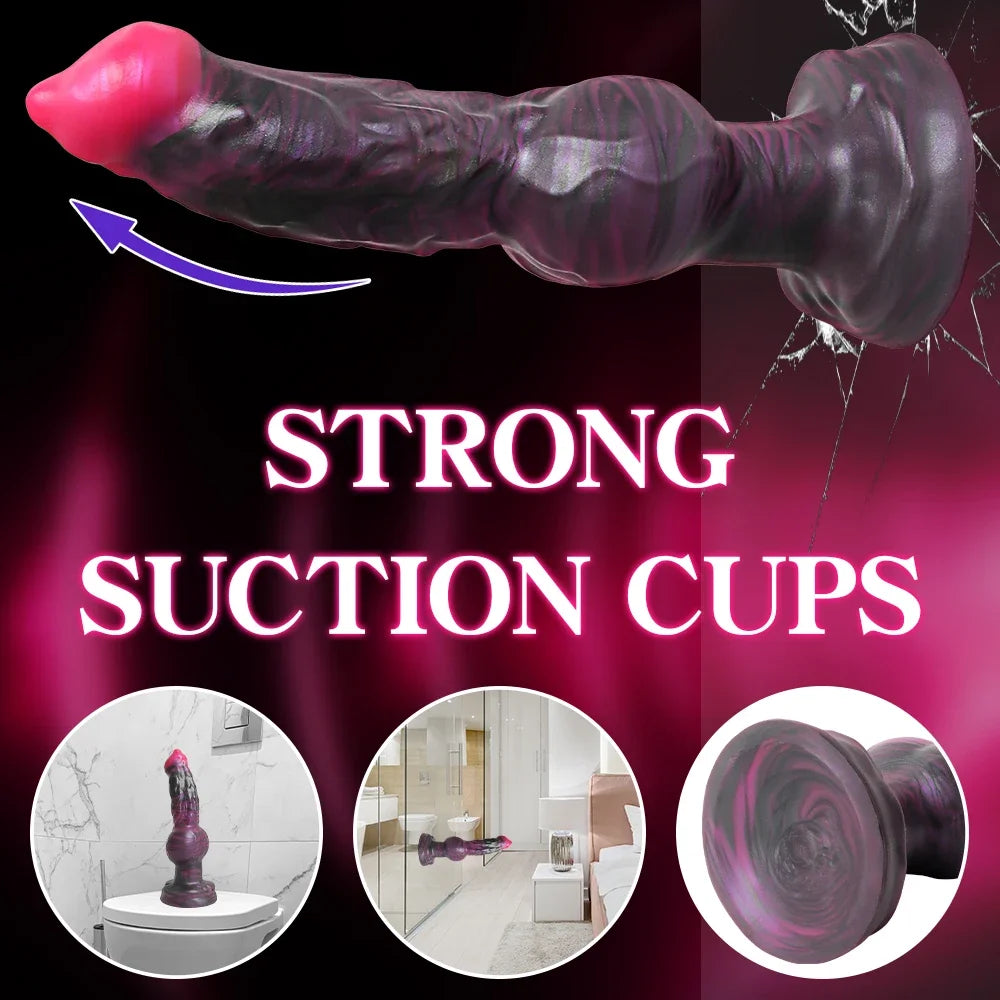 Realistic Dog Knot Dildo with Suction Cup – Liquid Silicone Anal Plug for Prostate Massage & Adult Play