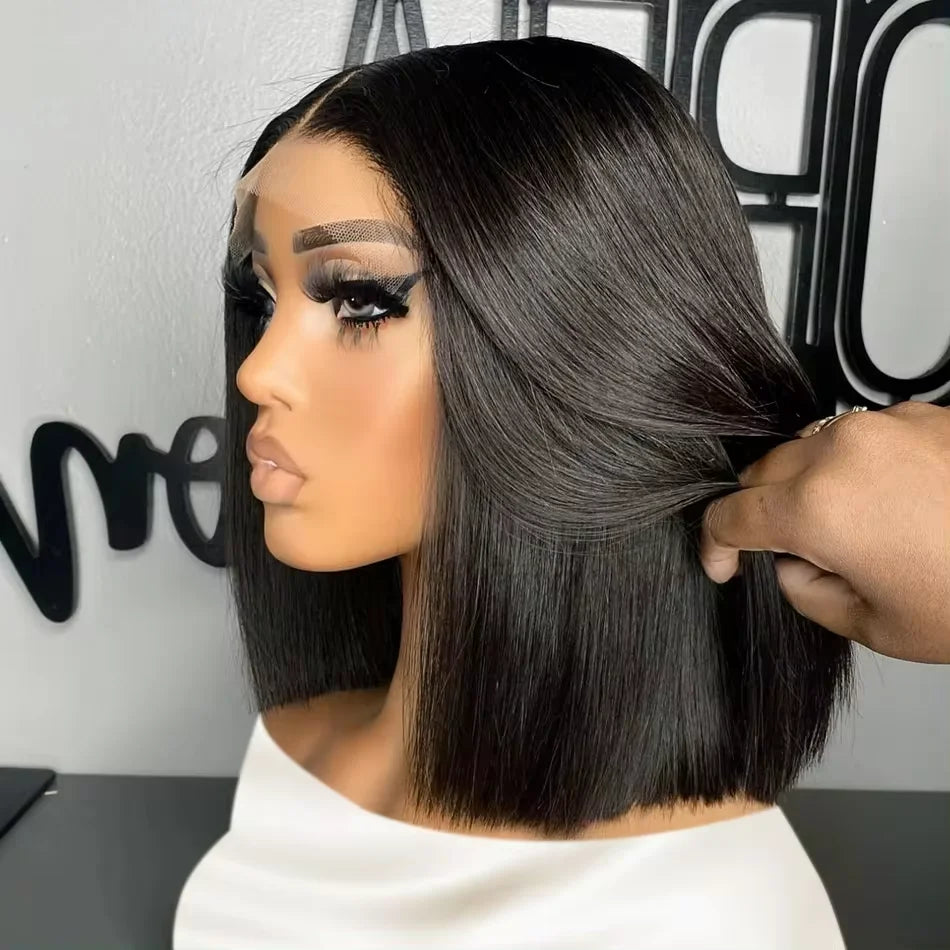 Essential Elegance Bob – Straight 100% Human Hair Wig with Transparent Lace