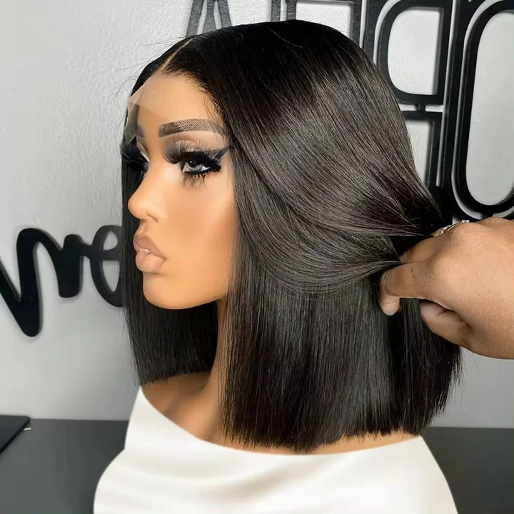 Essential Elegance Bob – Straight 100% Human Hair Wig with Transparent Lace