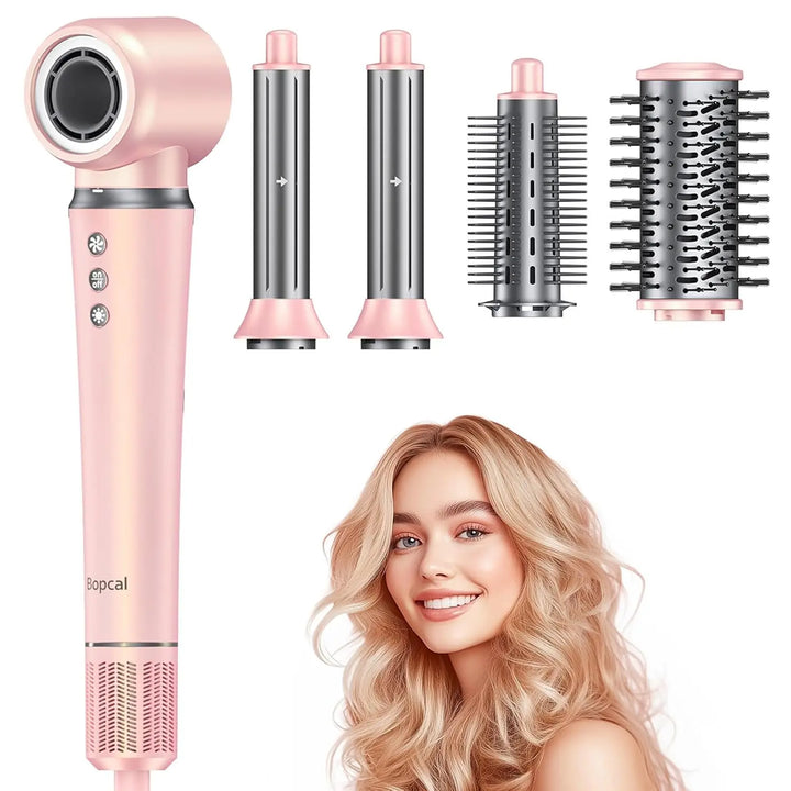 BOPCAL 5-in-1 Hair Dryer & Multi-Styler with 300M Negative Ions – Straightener, 32mm Curler, Volumizer & More