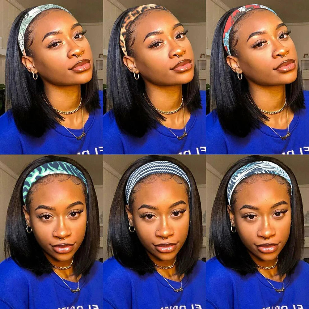 Effortless Chic Headband Bob – Straight Human Hair Wig