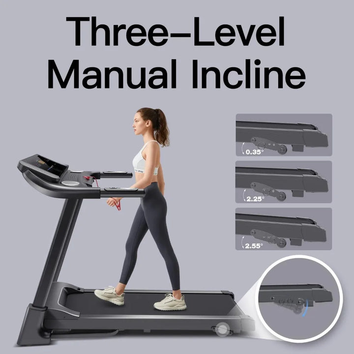 EmpowerStride Foldable Incline Treadmill with Pulse Sensors & Bluetooth