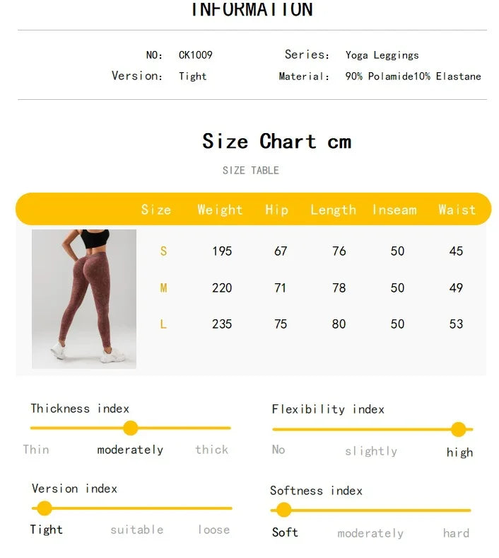V-Back Scrunch Seamless Yoga Leggings – Push-Up Fit for Women