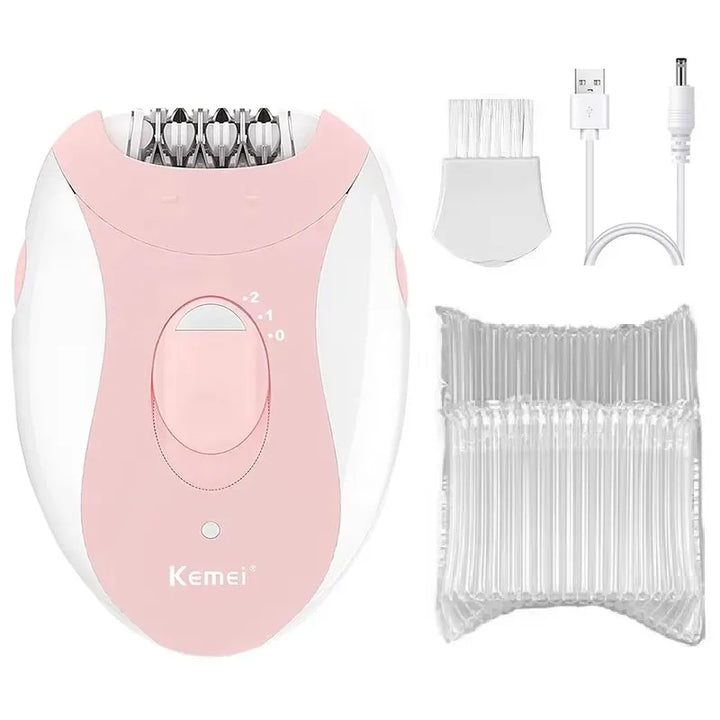 Kemei Women’s Electric Epilator – Rechargeable Hair Removal for Face, Body, Bikini, Legs & Underarms