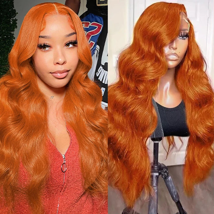 Radiant Ginger Body Wave Wig – Long 100% Human Hair with Lace Front