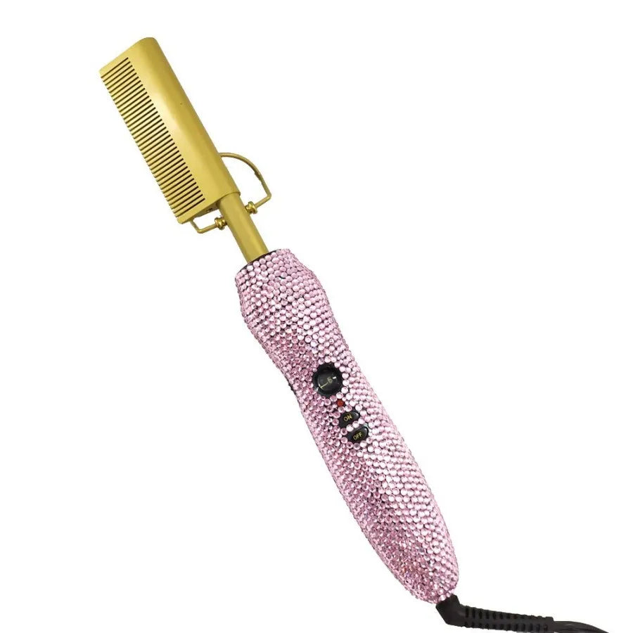HeatSculpt Pro Electric Hot Comb – 2-in-1 Straightening & Curling Brush