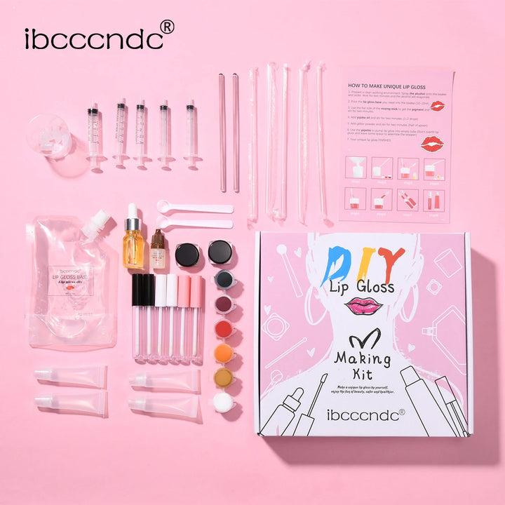 GlamLab DIY Lip Gloss Kit – Complete Moisturizing Lip Tint & Glitter Making Set